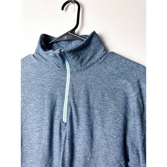 Lululemon Mens 1/4 Zip Pullover Heather Long Sleeve Top Athletic Medium Blue - Picture 2 of 7